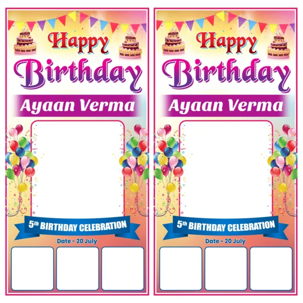 Birthday Flex Banner PSD Template – Happy Birthday Poster Design (Editable)