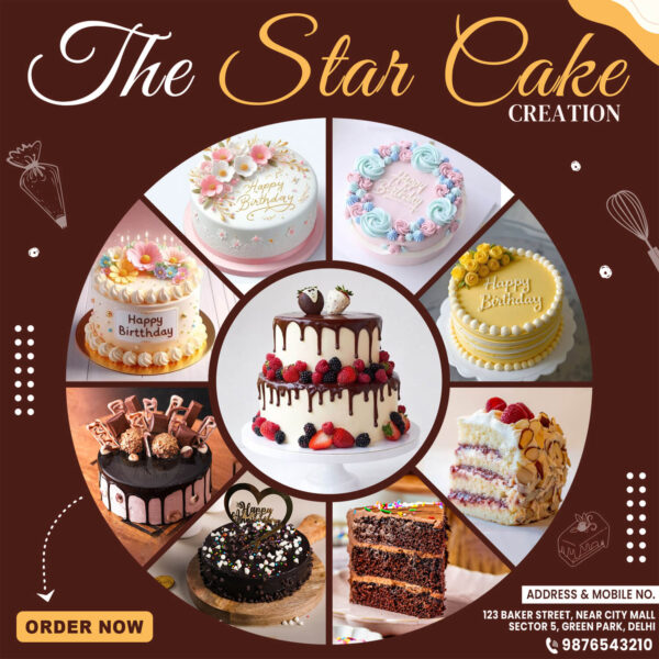 Premium Cake Shop Flyer PSD Template Bakery Social Media Post and Banner Design