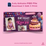 Birthday Celebration, Happy Birthday Banner Template Poster Design PSD