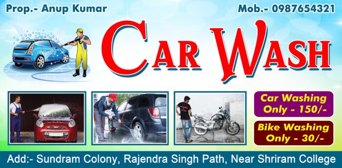 Car Washing Center Bike Wash Banner Flex Poster Design Car Washing Center Bike Wash Poster Design