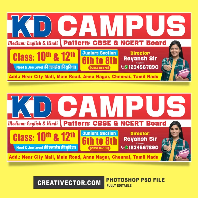 Coaching Classes, institutes & Tuition Center Banner Flyer Design PSD Template