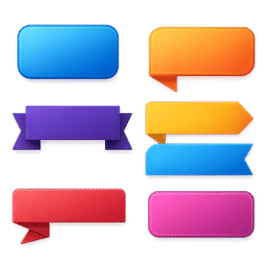 3D Vector Text Box PNG Shapes Colorful Glossy Labels Free Download