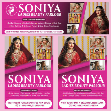 Beauty Parlour PSD Template Bridal Makeup Salon Flex Banner Poster Design