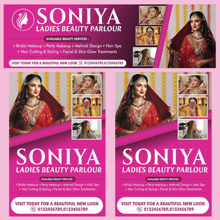 Beauty Parlour PSD Template Bridal Makeup Salon Flex Banner Poster Design