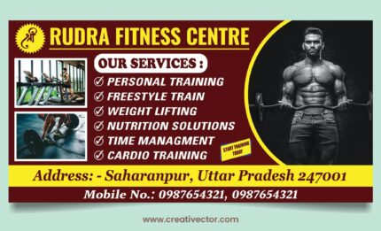 Professional PSD banner flex poster design for fitness and gym promotion