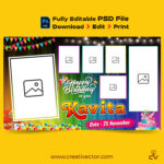 Birthday Photo Collage Poster PSD Colorful Happy Birthday Flex Banner Design