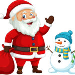 Christmas Santa Claus & Snowman Cartoon PNG Illustration – Download PNG