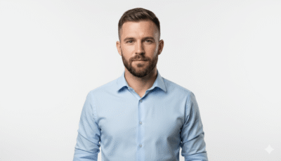 Clean White Editorial Studio Shot