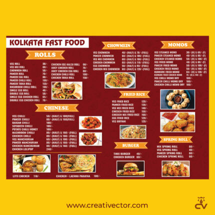 Fast Food Menu Card Design PSD | Restaurant & Cafe Menu Template
