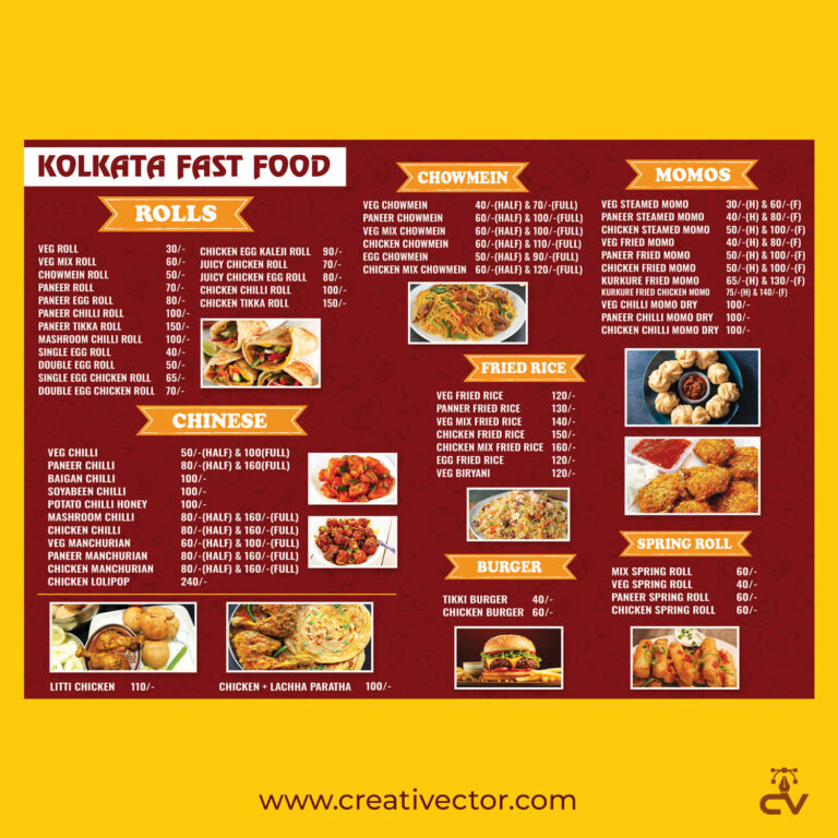 Fast Food Menu Card Design PSD | Restaurant & Cafe Menu Template