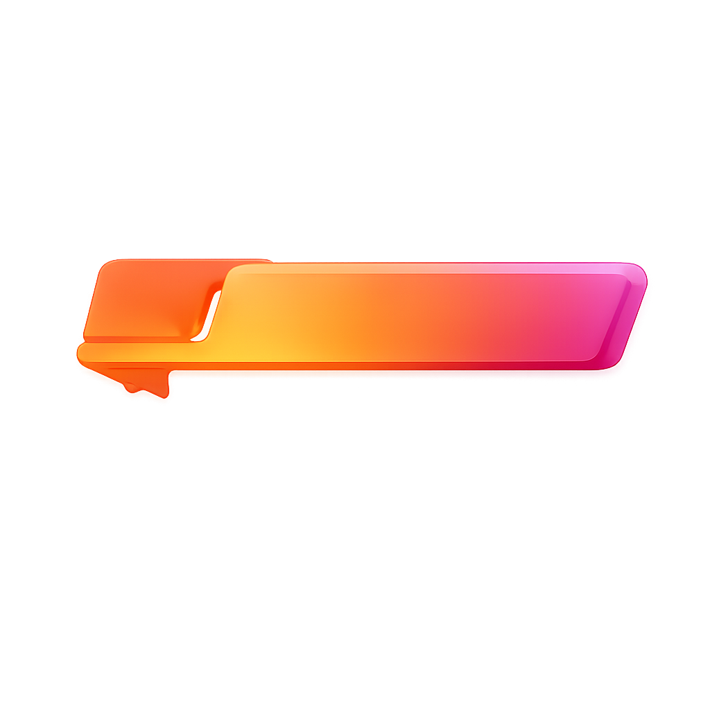 Gradient long text box clipart PNG with 3D speech bubble style and transparent background