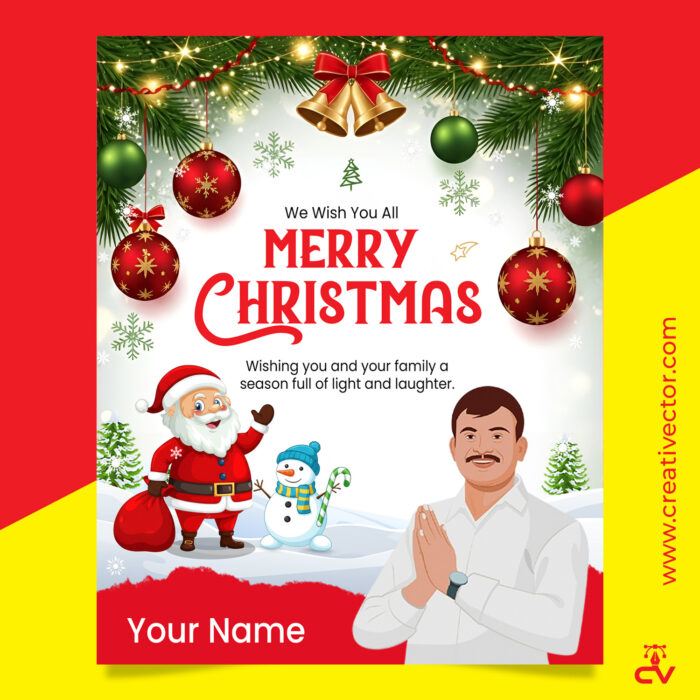 Merry Christmas Poster Design PSD | Christmas Greeting Template