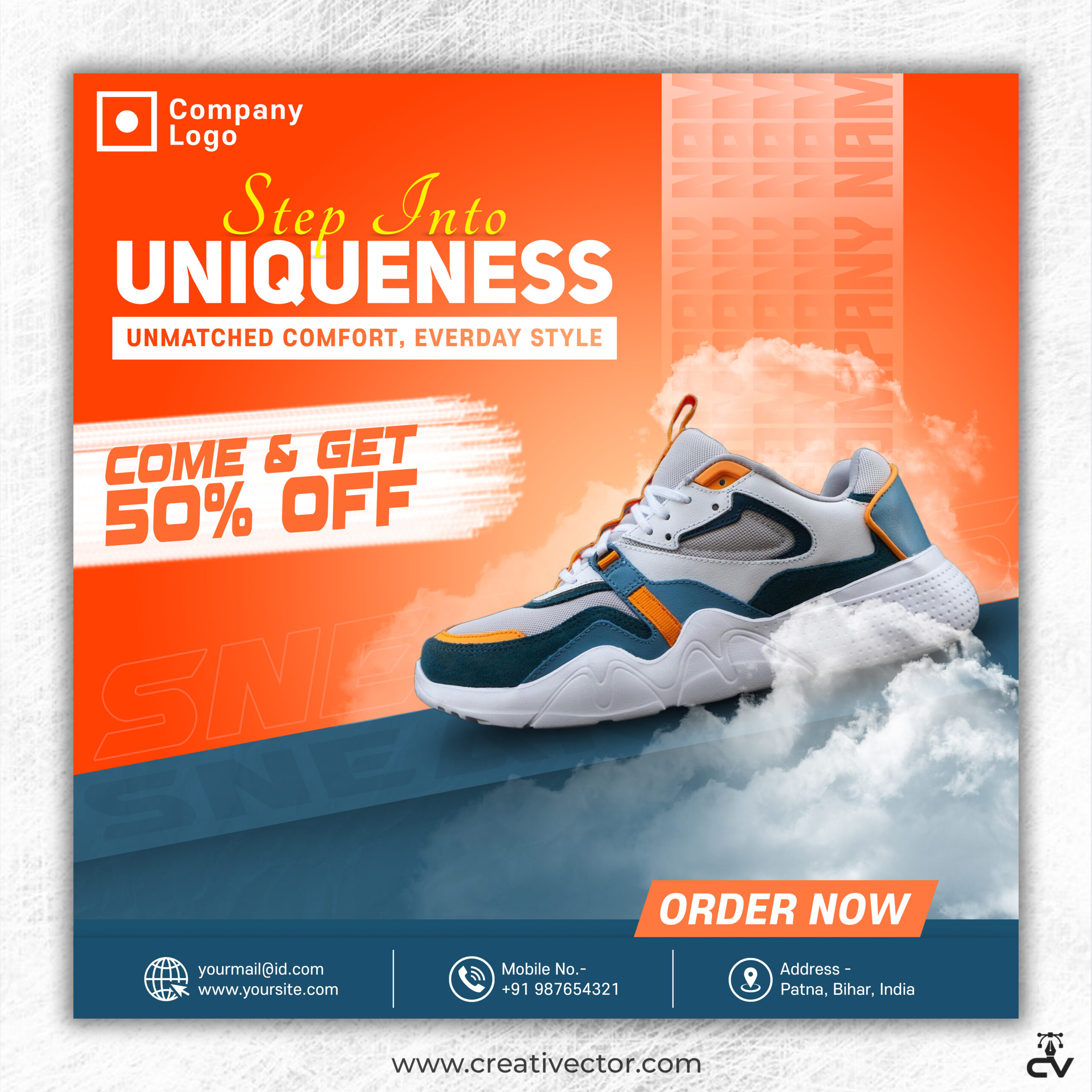 Modern Shoes & Sneakers PSD Banner Trendy Footwear Promotional Social Media Banner Design Template Modern Shoes & Sneakers PSD Banner Trendy Footwear Promotional Social Media Banner Design Template