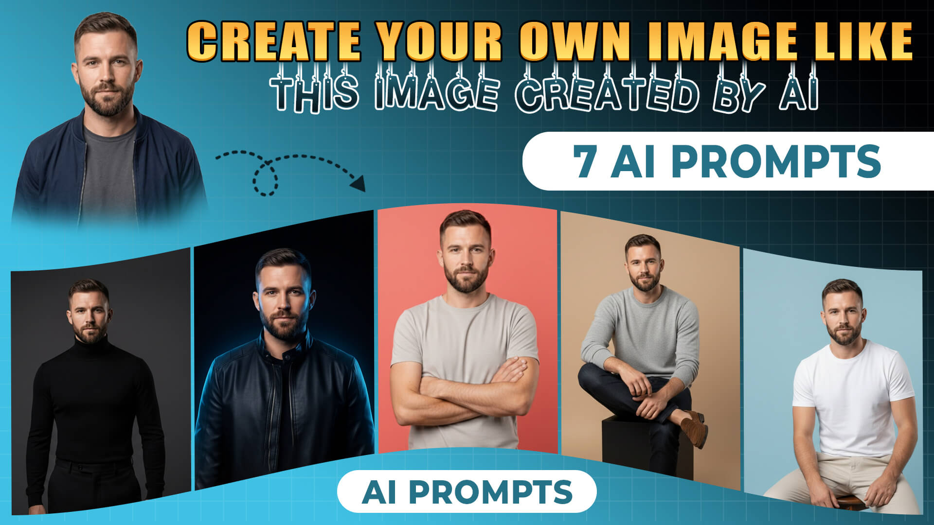 New Trending AI Prompts 7 Midjourney AI Photo Editing Prompts for Boys to Create Ultra-Realistic Studio Style Portraits