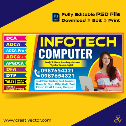 Computer Institute Banner Design PSD | Computer Coaching Admission Flex Poster Template