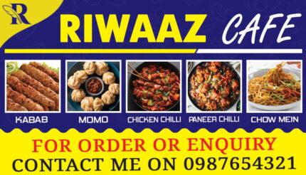 Restaurant and cafe visiting card banner flex poster design with fast food menu