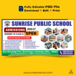 School Admission Banner Flex Design PSD Template for Education Institute Poster