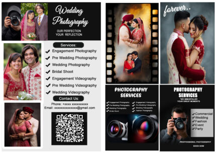 Wedding Photography Services Poster PSD Template | 5 PSD Design in One Single PSD File | Photographer Promotion Banner