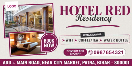 Hotel Banner PSD Template Luxury Hotel Advertisement Design Booking Flex Banner Hospitality Promotion Layout