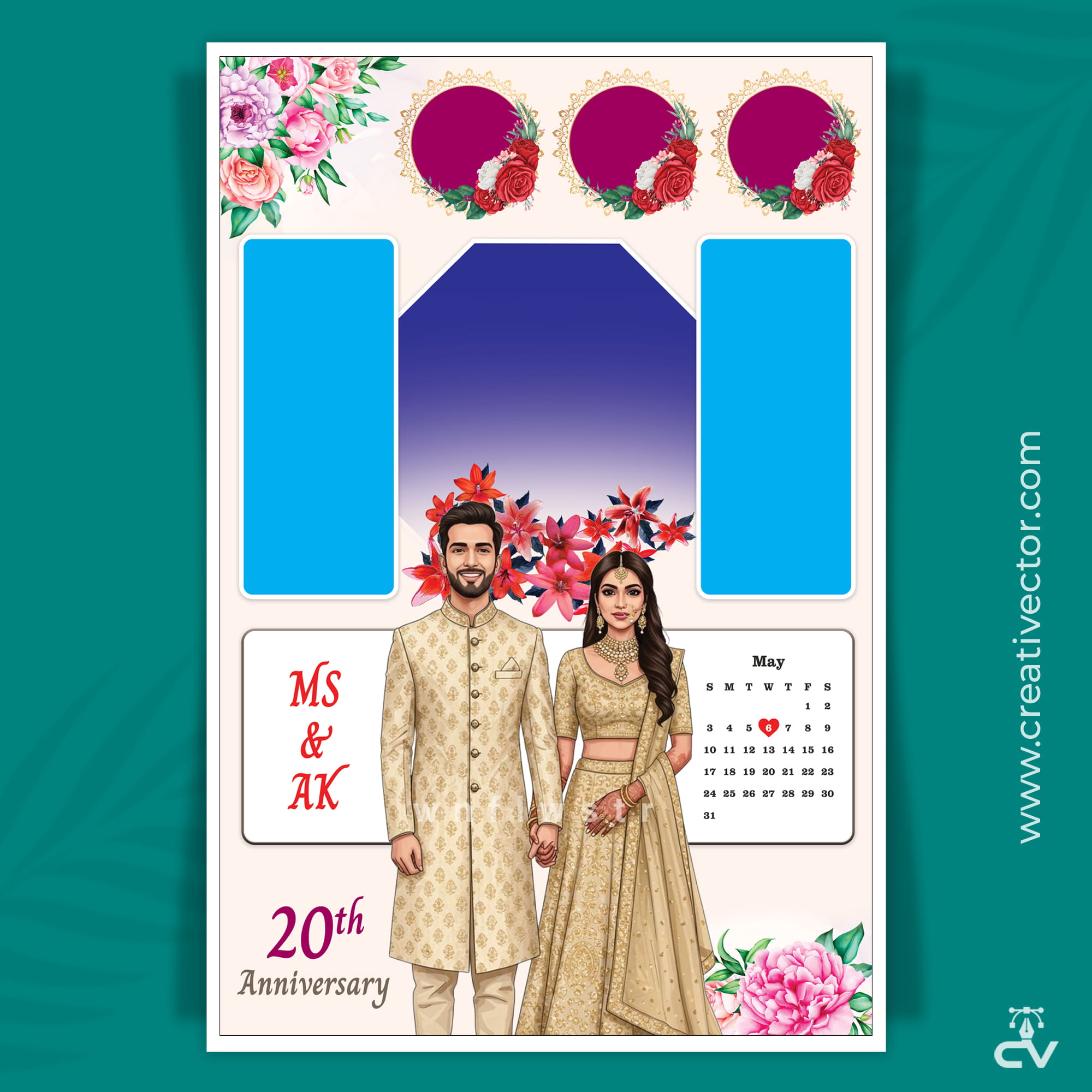 Wedding Anniversary Photo Frame Template PSD Wedding Anniversary Photo Frame Template PSD